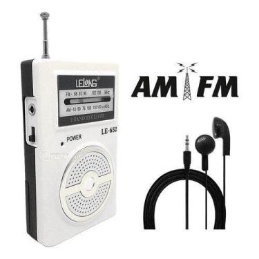 Imagem de Rádio Portátil Analógico Am/fm Fone De Ouvido Alta Sintonia - Alfashop