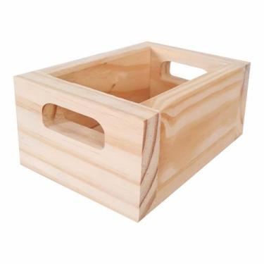 Imagem de Mini Caixote de Feira Decorativo em Madeira de Pinus 15cm - KIAGA, NAT