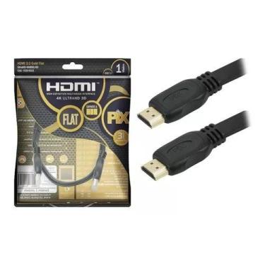 Imagem de Cabo Hdmi 2.0 Flat Gold 4k Ultrahd 19pinos 3d Hdr 1 Metro - pix