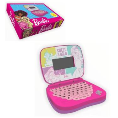 Imagem de Laptop Infantil Barbie Bilíngue ingles e portugues Candide Brinquedo E