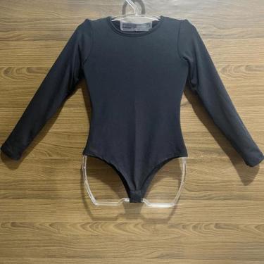 Imagem de Body Ana Castela Country Infantil Menina  Manga Longa S/ Franja Preto,