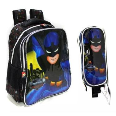 Imagem de Mochila Escolar Batman Morcego Costas Tam G + Estojo Duplo - vozz