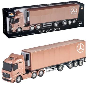 Imagem de Caminhão Mercedes-Benz Baú Refrigerado 50cm Brinquedo Infantil Rodas L