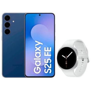 Imagem de Smartphone Samsung Galaxy S25 FE 128GB Azul - Marinho 5G + Smartwatch 