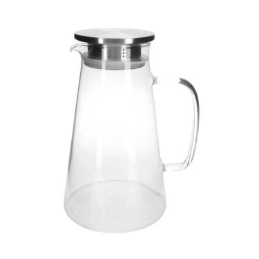 Imagem de Jarra de Vidro Borossilicato Com Tampa Coador Aço Inox 1,8L - Fracalan