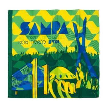 Imagem de Bandeira Tecido Brasil Sampa 50x70 Verde Amarelo Decoração - Senhor Pr