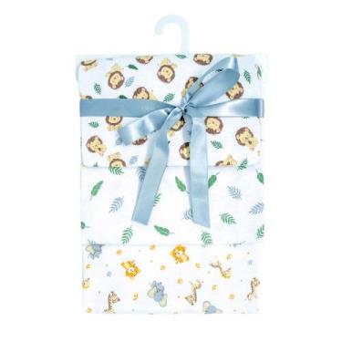 Imagem de Cueiro estampado 1,00m x 80cm cabide com 03 unidades - Bublim