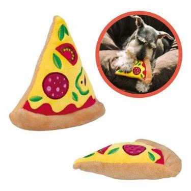 Imagem de Brinquedo Pet Mor Pizza Pelúcia Mordedor Cães Gatos Amarelo Amarelo Pi