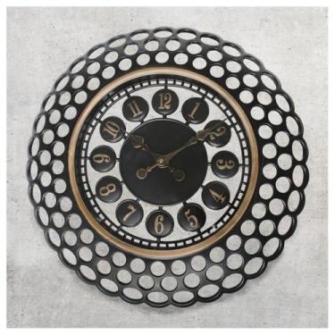 Imagem de Relógio De Parede Vazado Preto Para Sala De Estar Escritórios 49,5cm -