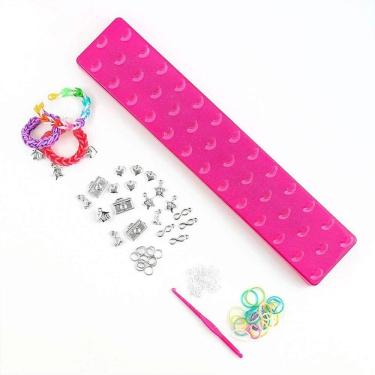Imagem de Kit de Bijuteria Fábrica de Pulseiras Luluca com 600 Elásticos e 15 Pingentes Prata Estrela