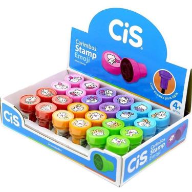 Imagem de Carimbo Pedagógico Sertic CIS Stamp Emoji com 24 Unidades em Caixa