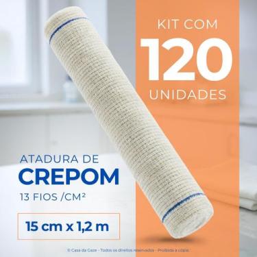 Imagem de Atadura Crepom Faixa Bandagem Elástica 15cm Kit 120 Unidades - Casa da
