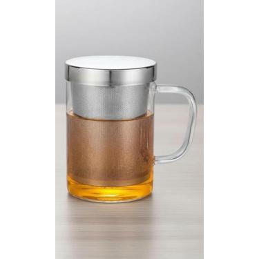 Imagem de Caneca de Vidro com Infusor e Tampa Inox 400ml - Congratulations Store