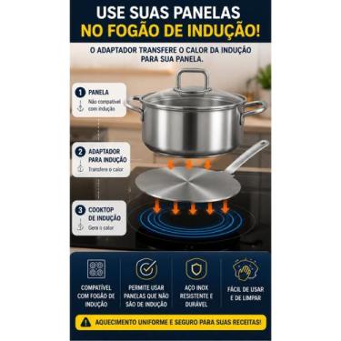 Imagem de Adaptador para Fogão de Indução 20cm Disco para Panelas Não Compatívei