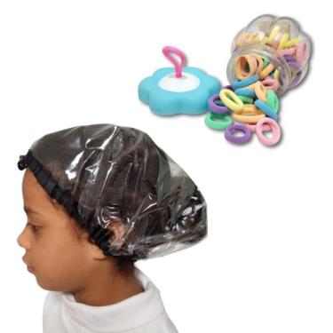 Imagem de Kit Touca Plástica de Banho 2 em 1 e Pote com Xuxinhas - IsaToucas