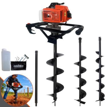 Imagem de Perfurador de Solo DPS623P 62cc 3HP com Sistema Easy Start Laranja 1200ML 3 Brocas 80X10CM 80X15CM 80X20CM e Extensão