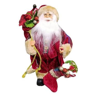 Imagem de Papai Noel Em Pe Vermelho E Verde 30cm Florarte 57500