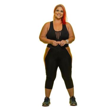 Imagem de Calça Capri Powerful Levanta Bumbum Plus Size - Cirre Preto - G2-Feminino