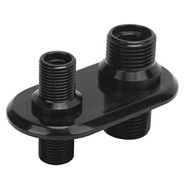 Imagem de Conector de anteparo de ar condicionado de carro com 2 portas de modificação universal A/C anteparo de mangueira CA para substituição para hot rod (preto)