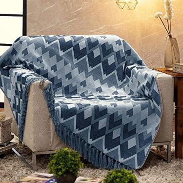 Imagem de Manta Para Sofá Jacquard Cartagena Azul