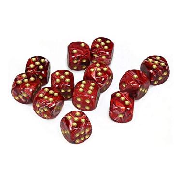 Imagem de Chessex Conjunto de dados DND & D - 16 mm vórtice vinho e dourado conjunto de dados poliédricos de plástico - Dungeons and Dragons Dice Inclui 12 dados – D6 (CHX27634)