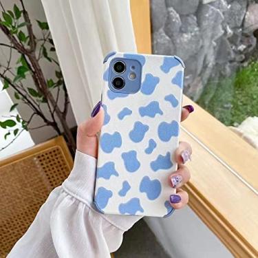 Imagem de Capa de telefone fosca com estampa de leopardo rosa para iPhone 13 11 Pro XR XS Max 7 8plus12 Pro, azul, para iPhone7plus ou 8plus