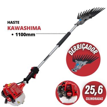 Imagem de Derriçadeira de Café Kawashima KWD2610T2 Com Motor Kawashima M260-PS á Gasolina 2 Tempos 25,6cc Haste Curta de 1100mm e Garra Simples Turbo 2