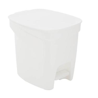 Imagem de Lixeira Tramontina Basic Compact em Polipropileno Branco com Haste em Aço Galvanizado 7 L Tramontina