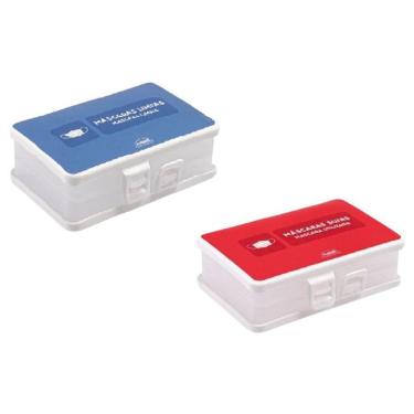 Imagem de Porta Mascara Compartimento Duplo Portátil Prático Proteção