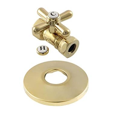 Imagem de Kingston Brass CC44152XK FIP X 1/2" ou 7/16" válvula de parada reta com flange, latão polido
