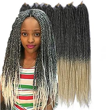Imagem de Mayloss 6 Pacote/LOTE Senegalese Twist Crochet Tranças de Cabelo Pequeno Fácil Twist Crochet Trança Cabelo 2S Senegalese Twists 14 polegada 18inch 24inch 30 fios/pacote Penteados Para As Mulheres cor (24 polegad, T1B/613)