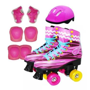 Imagem de Patins 4 Rodas Roller Infantil Kit Proteção