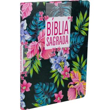 Imagem de Bíblia naa - LG - Flor Azul - Preta – 7713909