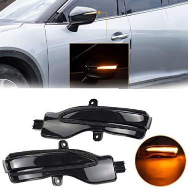 Imagem de Indicador de pisca-pisca lateral dinâmico de luz LED para Mazda CX-3 CX3 2016-2018 CX-4 CX-5 CX5 2016 2016,5 (preto fumado)