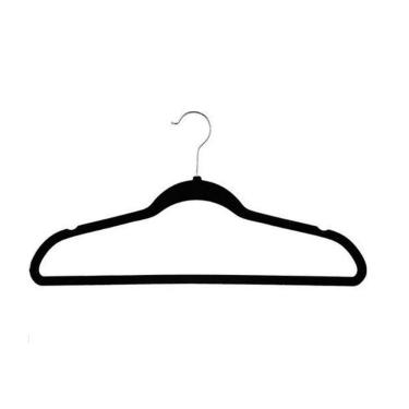 Imagem de Kit 3 Cabide Veludo Antideslizante Adulto Ultra Fino Preto