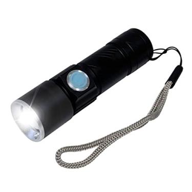 Imagem de Lanterna Tática De Mão LED Recarregável 70 Lúmens Carregamento USB Acessório Para Trilha Acampamento Recarregável 5000W Camping PREMIUM ONYK