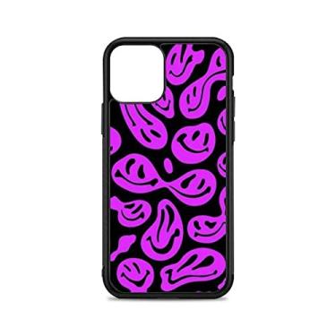 Imagem de capa de telefone violeta smiley para iphone 12 mini 11 pro xs max x xr 6 7 8 plus silicone tpu e capa de plástico rígido, a1, para iphone xr