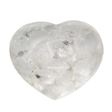 Imagem de Coração De Cristal Natural De Quartzo Transparente Branco - Mandala De