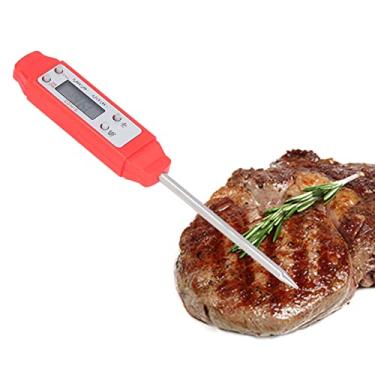 Imagem de termômetros de cozimento de carne,Termômetro digital de alimentos, caneta de calibração automática estilo termômetros eletrônicos de bolso de alta precisão (red)