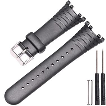 Imagem de Pulseira de silicone de borracha MCXGL de substituição para pulseira inteligente de borracha à prova d'água da SUUNTO Vector Sports, Silver buckle, 20mm