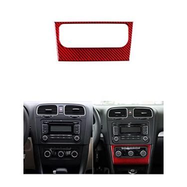 Imagem de JEZOE Adesivos vermelhos decorativos de fibra de carbono acessórios de carro molduras interiores, para vw golf 6 mk6 gti 2008-2012 2011 estilo de carro