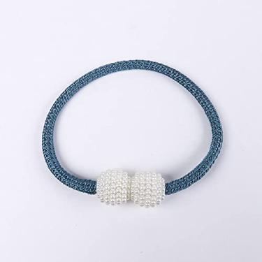 Imagem de Cinta de cortina de corda grossa com fivela de pérola, sem instalação, cortina de corda de cortina, acessórios de fivela magnética, tiebacks de cortina, T15, 2 PCS