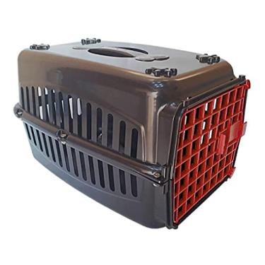 Imagem de Caixa De Transporte Cães/Gatos Nº1 Preta Com Porta Vermelha