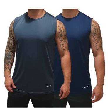 Imagem de Kit 2 Camisetas Regata Lisa – Masculina – Dry Fit – Esporte – Caimento perfeito - TRV Cor:Variado 3;Tamanho:M