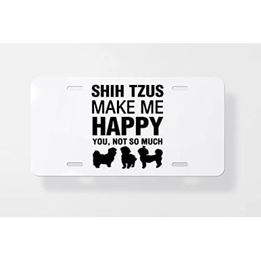 Imagem de Capa para placa de carro Shih Tzus Make Me Happy – Capa para placa de carro – Capa para placa de carro 15,24 x 30,48 cm