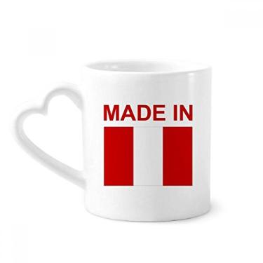 Imagem de Caneca Made In Peru Country Love Coffee Ceramic Drinkware Copo de coração de vidro