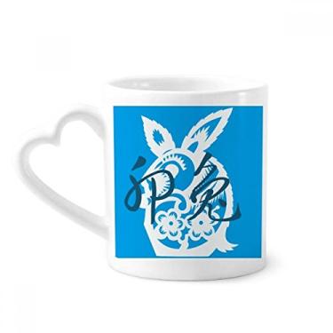 Imagem de Ano Novo de Coelhos Animal China Zodíaco Caneca Café Cerâmica Copos Copo Coração