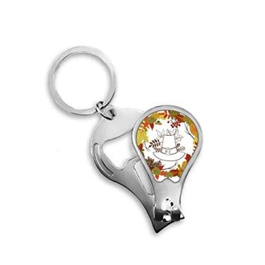 Imagem de Garland Dia de Ação de Graças Padrão Folha Cortador de Unhas Cortador Abridor Chaveiro Tesoura