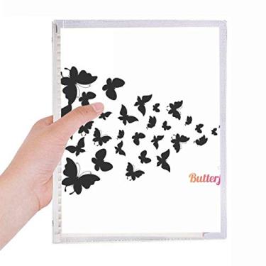 Imagem de Caderno de borboletas com cor escura, folhas soltas, recarregável, diário de papelaria