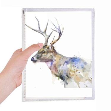 Imagem de Caderno colorido de rena com efeito artístico de animais, diário de folhas soltas recarregável, papelaria
